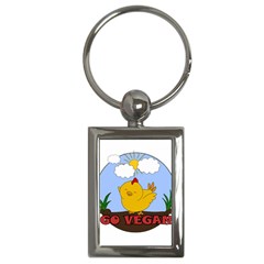 Go Vegan - Cute Chick  Key Chains (rectangle)  by Valentinaart