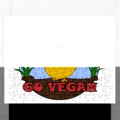 Go Vegan - Cute Chick  Rectangular Jigsaw Puzzl by Valentinaart