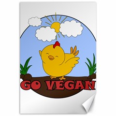 Go Vegan - Cute Chick  Canvas 12  X 18   by Valentinaart