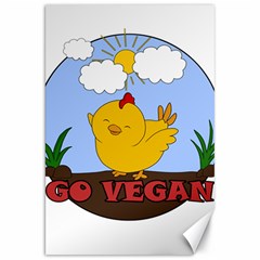 Go Vegan - Cute Chick  Canvas 20  X 30   by Valentinaart