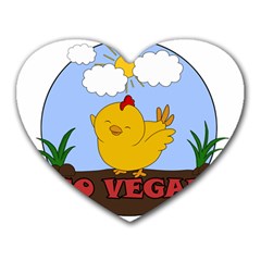 Go Vegan - Cute Chick  Heart Mousepads by Valentinaart