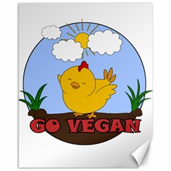 Go Vegan - Cute Chick  Canvas 11  X 14   by Valentinaart