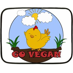 Go Vegan - Cute Chick  Double Sided Fleece Blanket (mini)  by Valentinaart