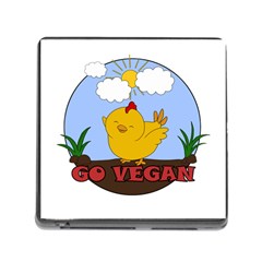 Go Vegan - Cute Chick  Memory Card Reader (square) by Valentinaart