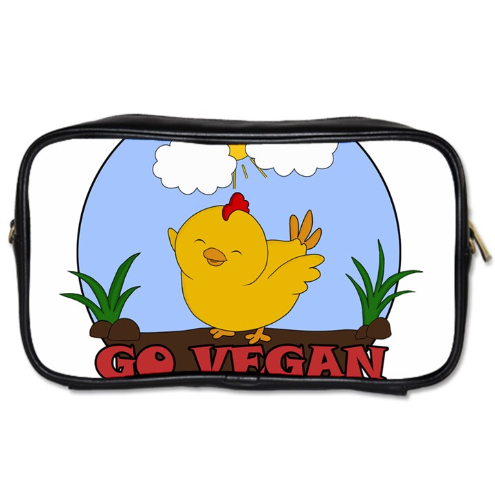 Go Vegan - Cute Chick  Toiletries Bags 2-Side