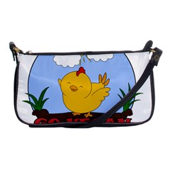 Go Vegan - Cute Chick  Shoulder Clutch Bags by Valentinaart