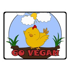 Go Vegan - Cute Chick  Fleece Blanket (small) by Valentinaart