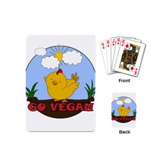 Go Vegan - Cute Chick  Playing Cards (mini)  by Valentinaart