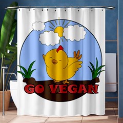 Go Vegan - Cute Chick  Shower Curtain 60  X 72  (medium)  by Valentinaart