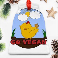 Go Vegan - Cute Chick  Bell Ornament (two Sides) by Valentinaart