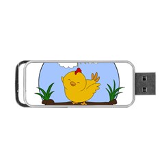 Go Vegan - Cute Chick  Portable Usb Flash (two Sides) by Valentinaart