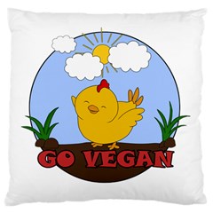 Go Vegan - Cute Chick  Standard Flano Cushion Case (one Side) by Valentinaart