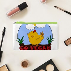 Go Vegan - Cute Chick  Cosmetic Bag (xs) by Valentinaart