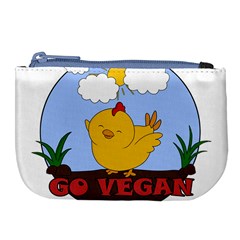 Go Vegan - Cute Chick  Large Coin Purse by Valentinaart