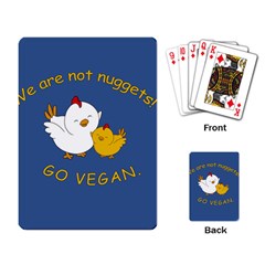 Go Vegan - Cute Chick  Playing Card by Valentinaart