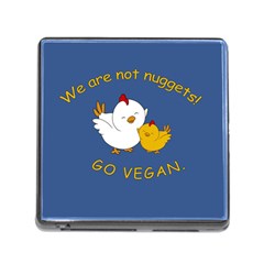 Go Vegan - Cute Chick  Memory Card Reader (square) by Valentinaart