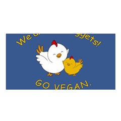 Go Vegan - Cute Chick  Satin Shawl by Valentinaart