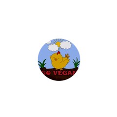 Go Vegan - Cute Chick  1  Mini Buttons by Valentinaart