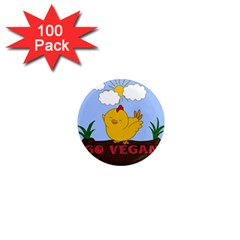 Go Vegan - Cute Chick  1  Mini Magnets (100 Pack)  by Valentinaart