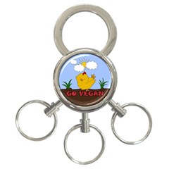 Go Vegan - Cute Chick  3-ring Key Chains by Valentinaart