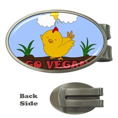 Go Vegan - Cute Chick  Money Clips (oval)  by Valentinaart