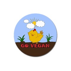 Go Vegan - Cute Chick  Magnet 3  (round) by Valentinaart