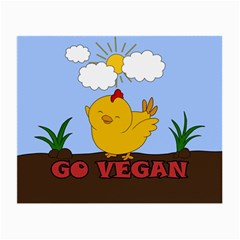 Go Vegan - Cute Chick  Small Glasses Cloth by Valentinaart