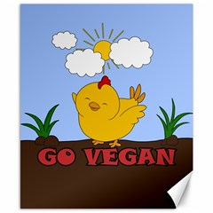 Go Vegan - Cute Chick  Canvas 8  X 10  by Valentinaart