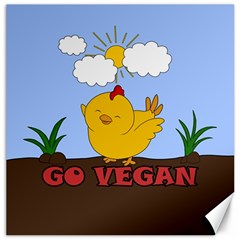 Go Vegan - Cute Chick  Canvas 20  X 20   by Valentinaart