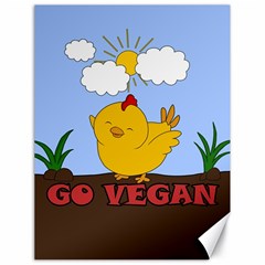 Go Vegan - Cute Chick  Canvas 18  X 24   by Valentinaart