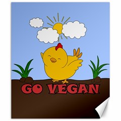 Go Vegan - Cute Chick  Canvas 20  X 24   by Valentinaart