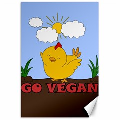 Go Vegan - Cute Chick  Canvas 24  X 36  by Valentinaart