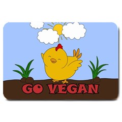 Go Vegan - Cute Chick  Large Doormat  by Valentinaart