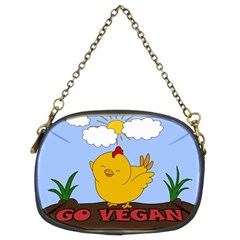 Go Vegan - Cute Chick  Chain Purses (two Sides)  by Valentinaart