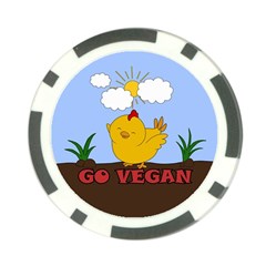 Go Vegan - Cute Chick  Poker Chip Card Guard (10 Pack) by Valentinaart