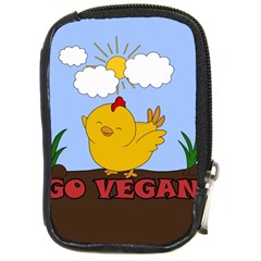 Go Vegan - Cute Chick  Compact Camera Cases by Valentinaart