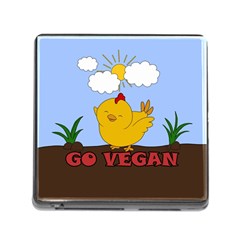 Go Vegan - Cute Chick  Memory Card Reader (square) by Valentinaart