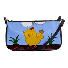 Go Vegan - Cute Chick  Shoulder Clutch Bags by Valentinaart