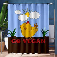 Go Vegan - Cute Chick  Shower Curtain 60  X 72  (medium)  by Valentinaart