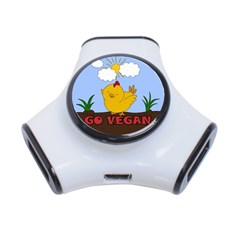 Go Vegan - Cute Chick  3-port Usb Hub by Valentinaart