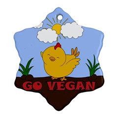 Go Vegan - Cute Chick  Ornament (snowflake) by Valentinaart