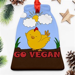 Go Vegan - Cute Chick  Bell Ornament (two Sides) by Valentinaart