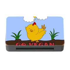 Go Vegan - Cute Chick  Memory Card Reader With Cf by Valentinaart