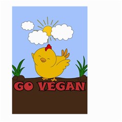 Go Vegan - Cute Chick  Large Garden Flag (two Sides) by Valentinaart