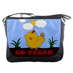 Go Vegan - Cute Chick  Messenger Bags