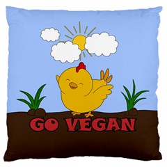 Go Vegan - Cute Chick  Standard Flano Cushion Case (two Sides) by Valentinaart