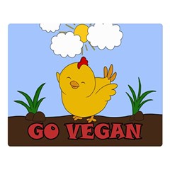 Go Vegan - Cute Chick  Double Sided Flano Blanket (large)  by Valentinaart