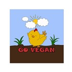 Go Vegan - Cute Chick  Small Satin Scarf (Square) Front