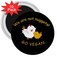 Go Vegan - Cute Chick  3  Magnets (10 Pack)  by Valentinaart