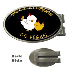 Go Vegan - Cute Chick  Money Clips (oval)  by Valentinaart